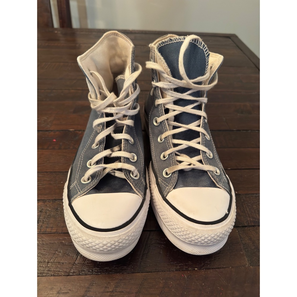 Converse Chuck Taylor All Star Lift High Top Platform Blue Sneakers A06840C 9W - Picture 2 of 7